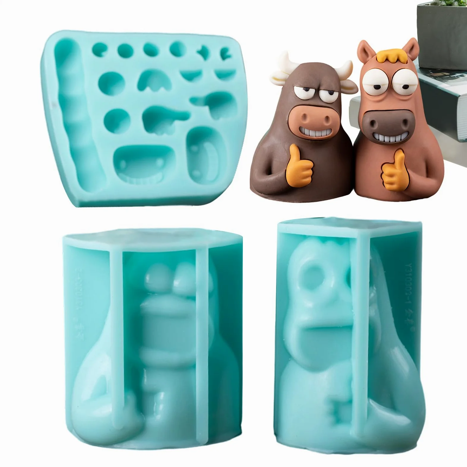 Moldes de Chocolate Antiadherentes Alimentario DIY | Moldes Seguros con Formas de Animales para Pasteles, Gelatinas, Postres, Manualidades, Decoración del Hogar, Cocina,