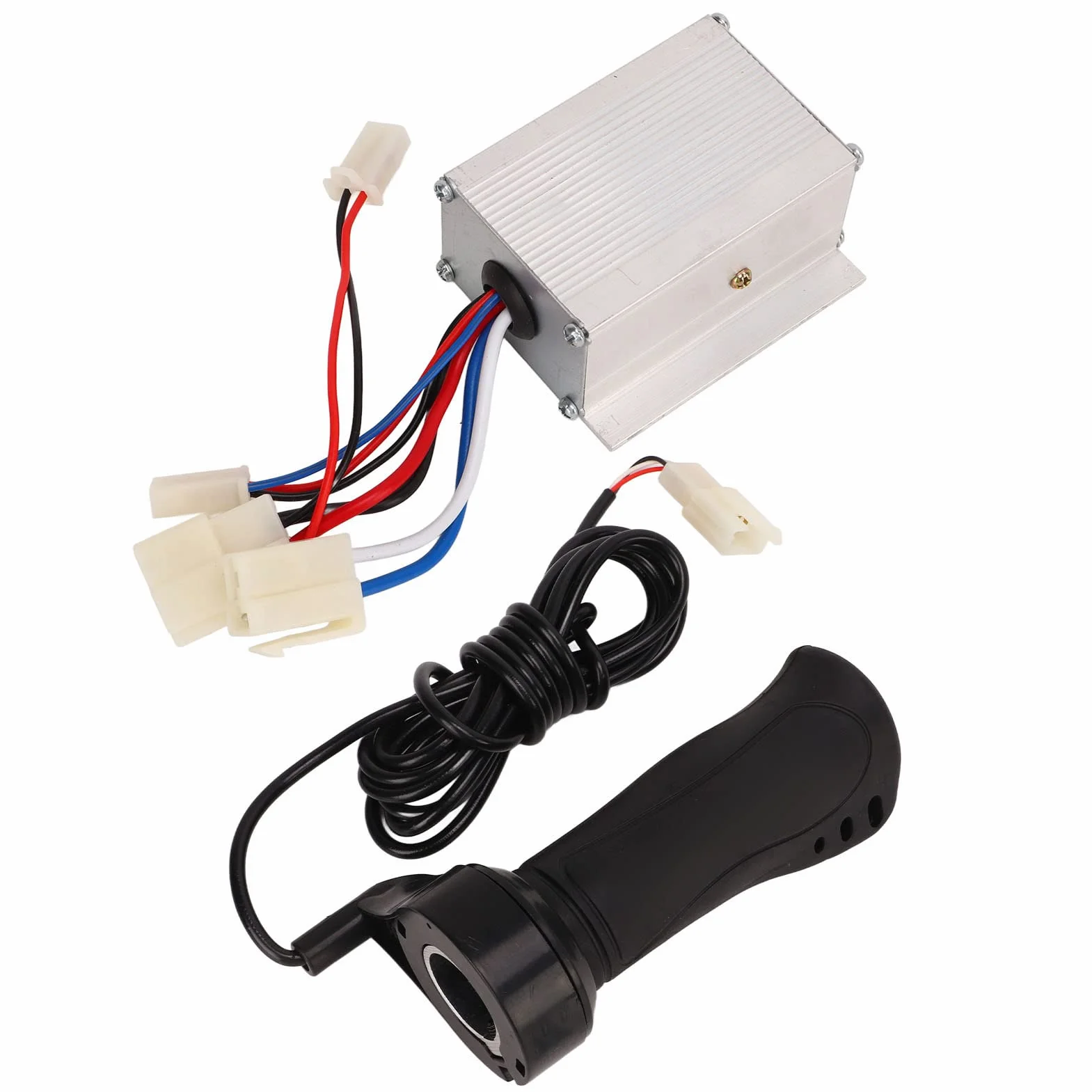 Controlador de Motor Cepillado 12V 250W Kit Empuñadura Acelerador Goma Carcasa Aleación Aluminio para Bicicleta Eléctrica