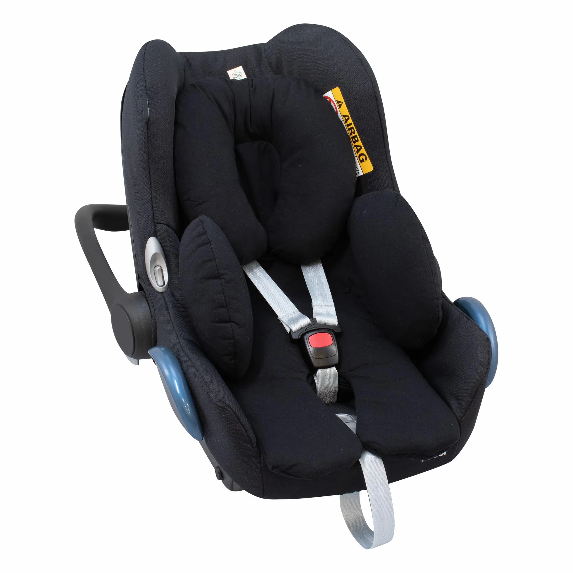 JYOKO Reductor Universal Bebé 2 Piezas Algodón Orgánico Cochecito Silla Coche Grupo 0 Soporte Cabeza Cuerpo Black Series