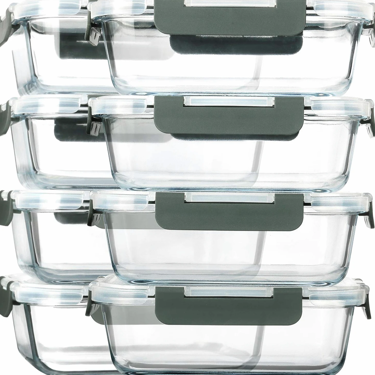 M MCIRCO Juego de 8 tarros de cristal de 860 ml para conservar alimentos, aptos para lavavajillas, microondas y congelador - A prueba de fugas