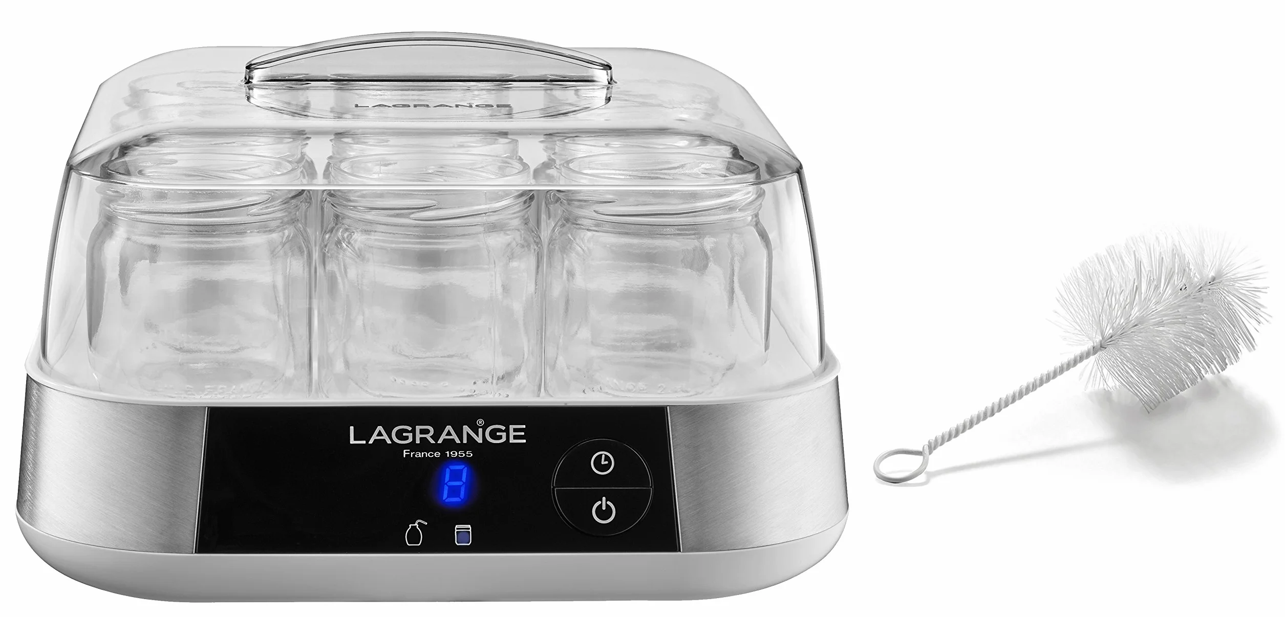 LAGRANGE, yogurtera línea, fabricación francesa, 9 tarros de cristal, 1,5L, programable, apagado automático, señal sonora, 18 W, 459002