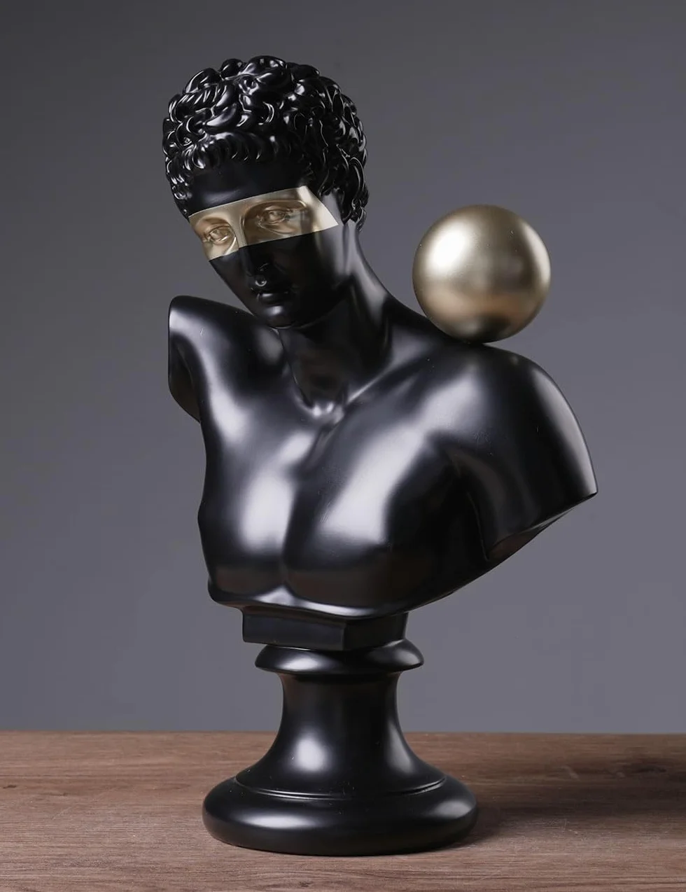 Busto Griego Figura Abstracta Escultura Estatua Moderna Decoración Interior Hogar Regalo para Parejas Amigos Amantes Negro 35cm