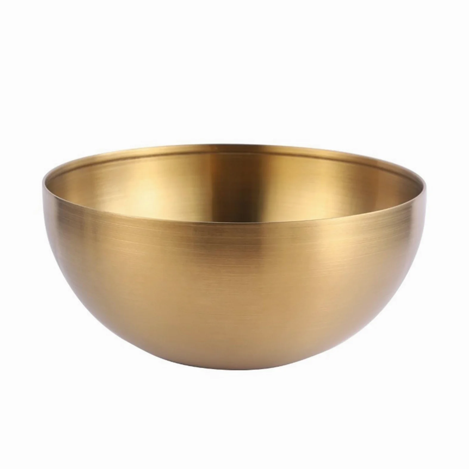 Bol De Acero Inoxidable Cuenco de ensalada acero inoxidable 15 cm, 20, 24 y 28, multifuncional, redondo, dorado plateado(Gold28cm)