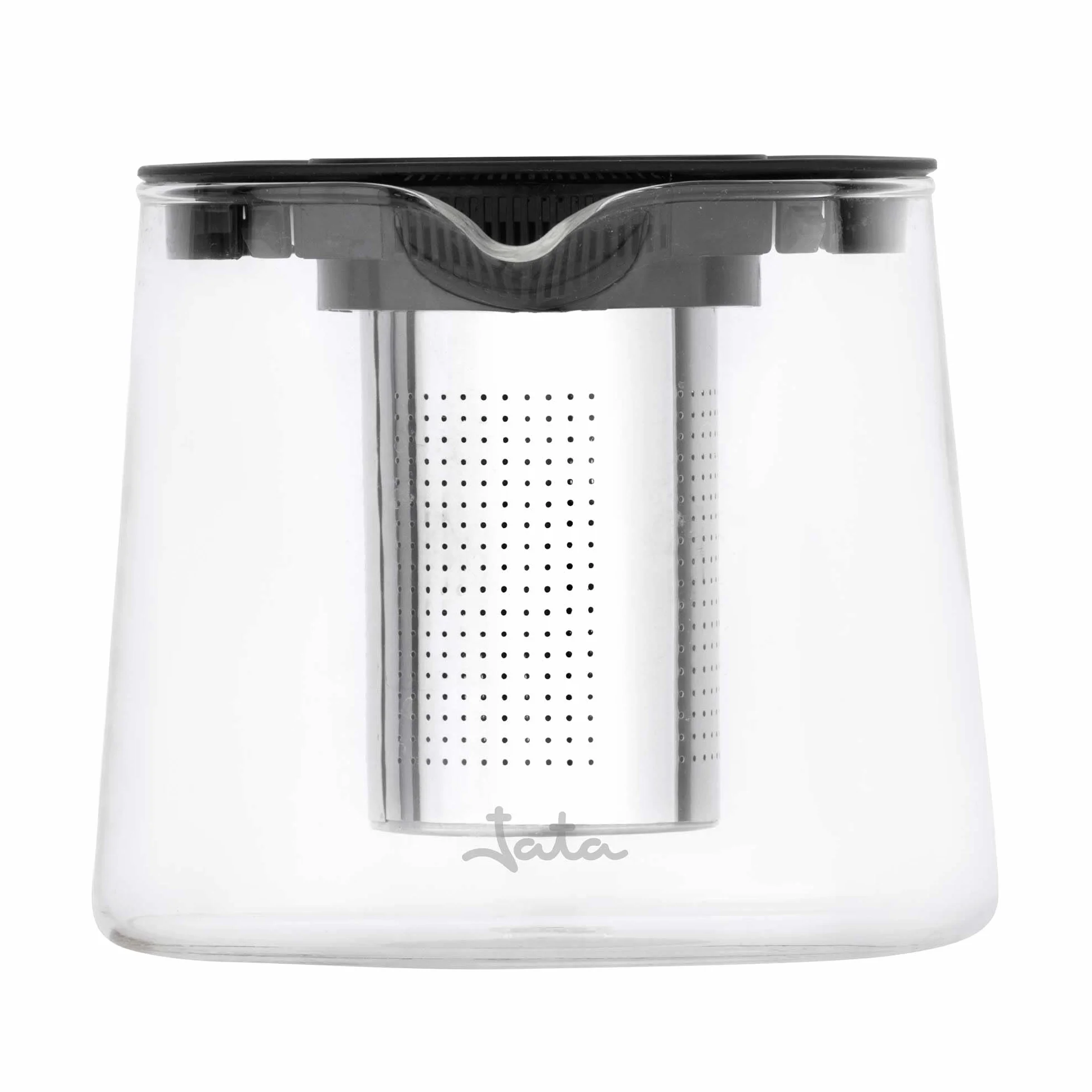JATA HOGAR HCAF5509 - Tetera de Cristal Borosilicato 1L con Infusor de Acero Inoxidable, Tetera para Té e Infusiones, Resistente al Calor, Libre BPA, Filtro Desmontable