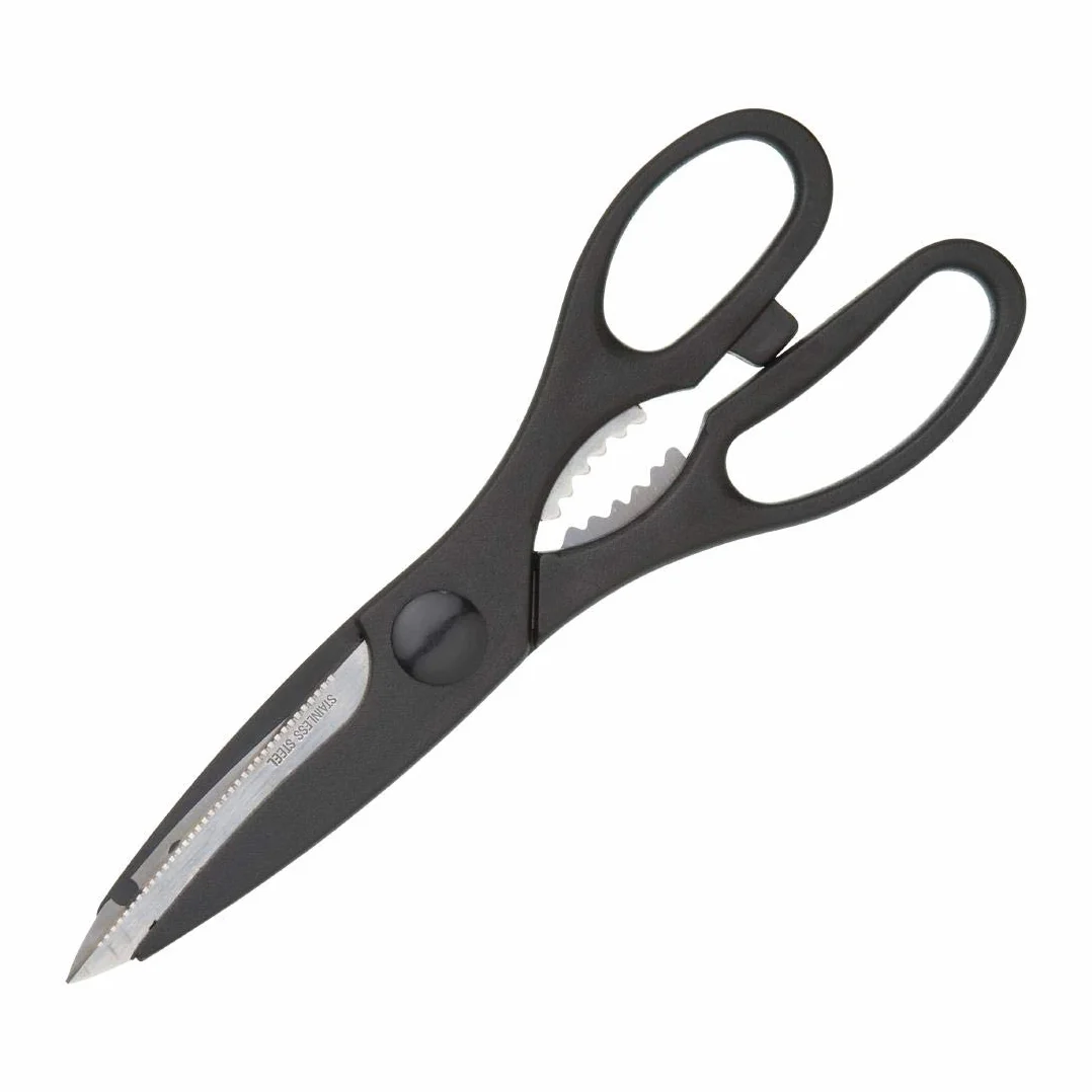 Kitchen Craft Tijeras Multiusos de 21 cm, Acero Inoxidable, Negro (Black)