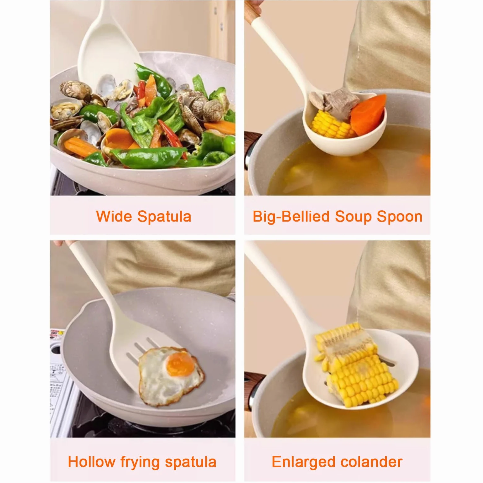 Set espátulas cocina Juego de raspadores de ollas resistente a altas | Espátulas seguras para cocinar Raspador De Ollas Y Sartenes Para Mezclar Hornear Freír Servir Pre