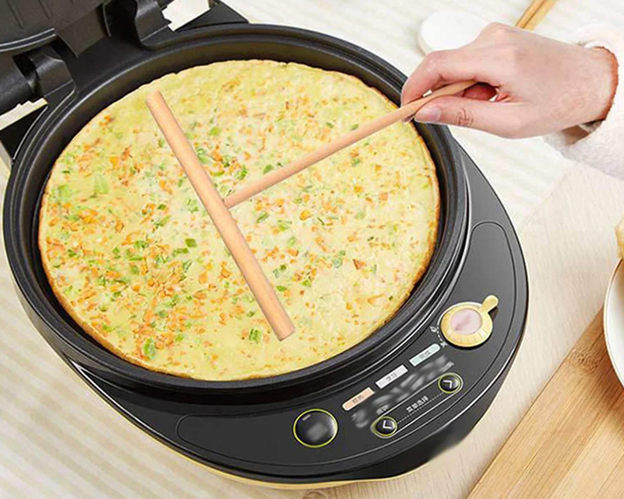 Esparcidor de Rastrillo Crepas 2 Piezas 6.1 Pulgadas x 4.7 Pulgadas Herramienta de Madera en Forma de "T" para Crepas Fabricante de Crepas y Panqueques de Madera