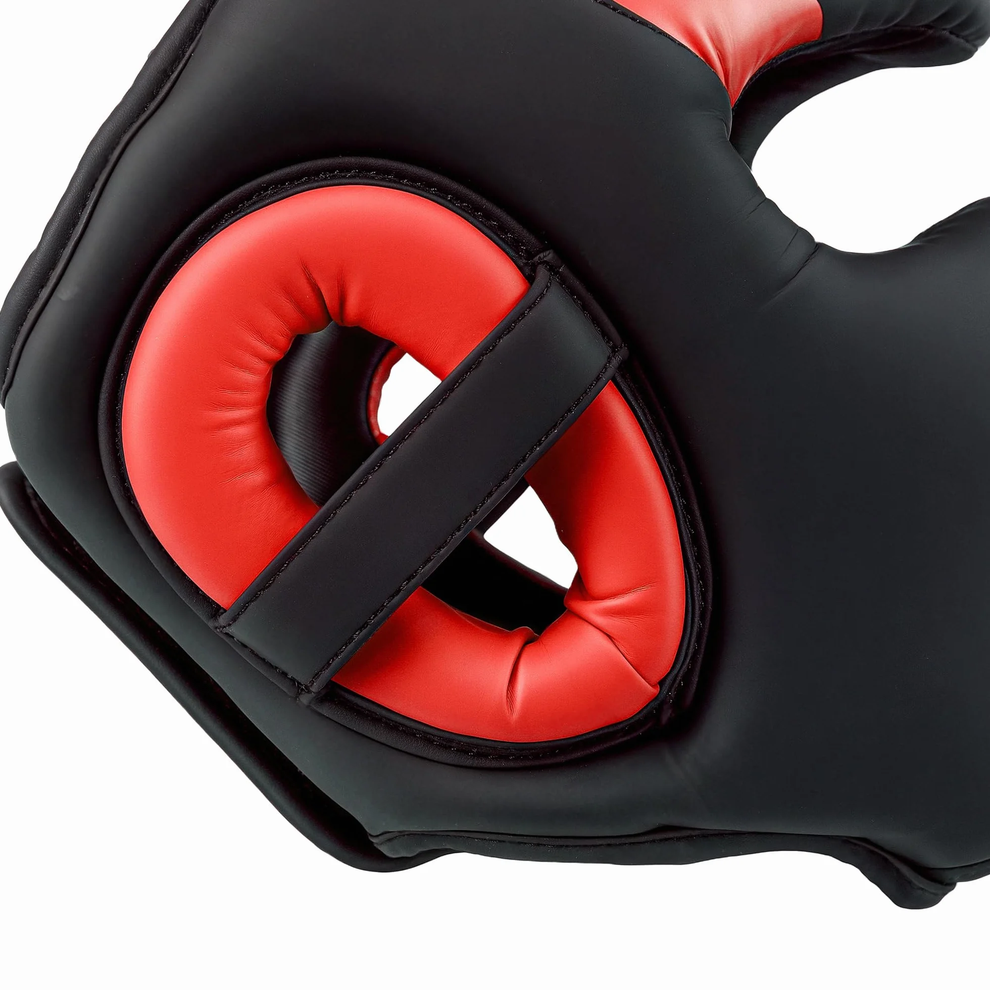 SPORTNOW Casco de Boxeo MMA con Correa Ajustable Protector de Cabeza Talla L Rojo y Negro