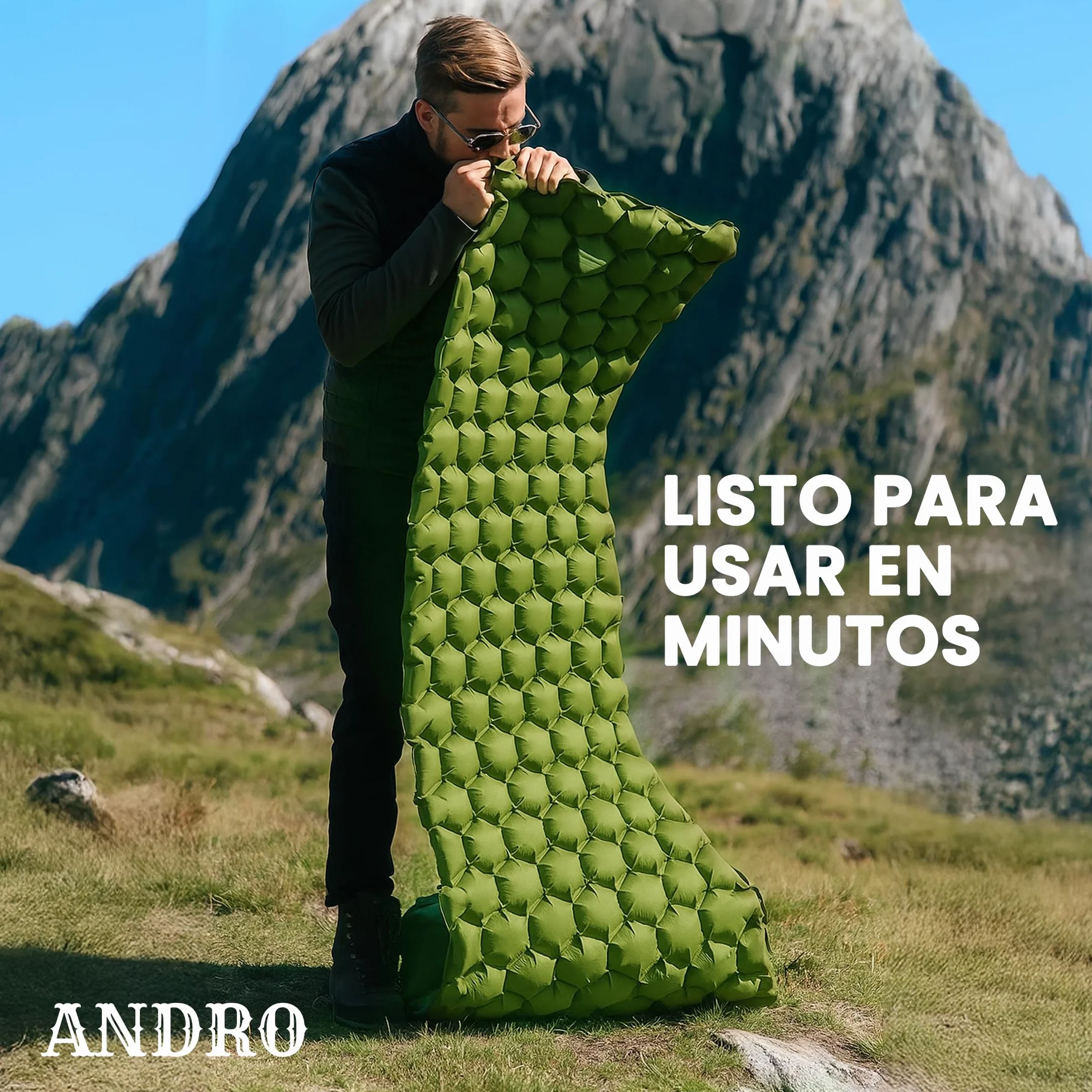 ANDRO Colchoneta Camping Hinchable Individual Ultraligero Portátil para Acampada