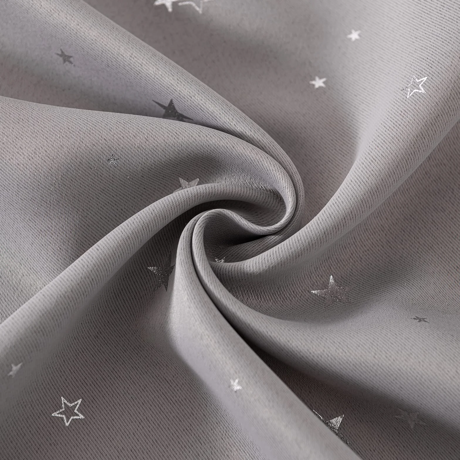 NAPEARL Cortinas Opacas Negras para Dormitorio Infantil con Estrellas Plateadas, Juego de 2