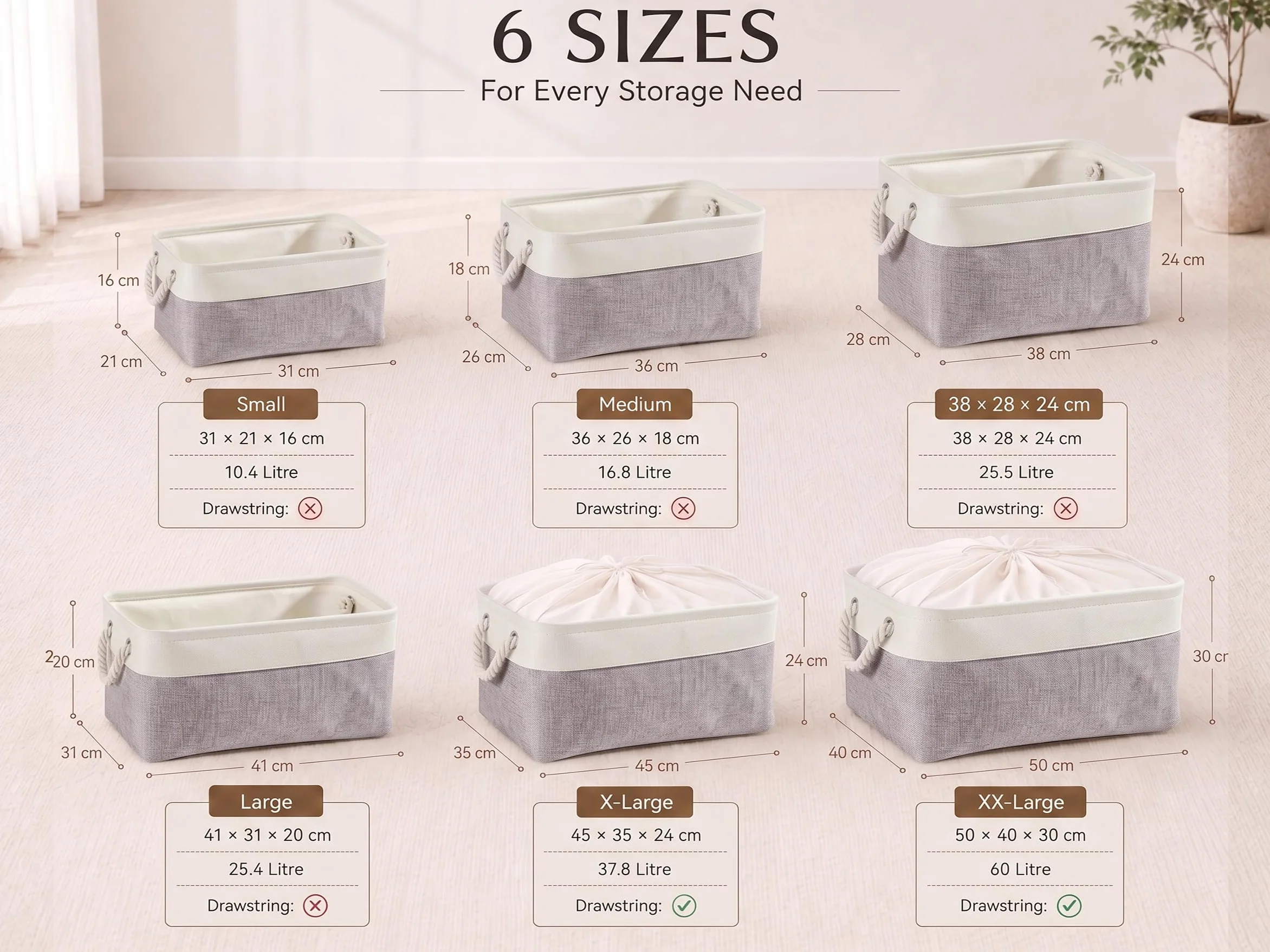 Mangata Caja de almacenaje, cestas de almacenaje Tela, Plegable Cajas organizadoras para Ropa, Juguetes, armarios (38x28x24 cm, Juego de 3, Gris Blanco)