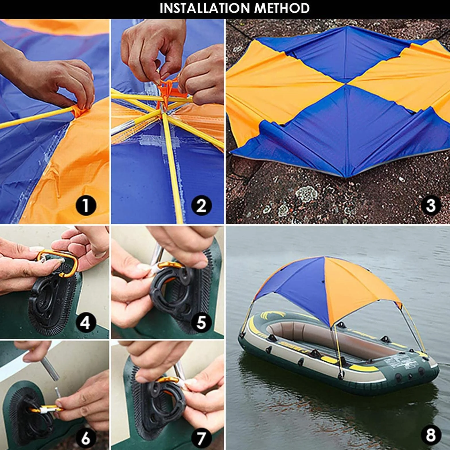 Toldo para barco hinchable 4-5 personas camping pesca
