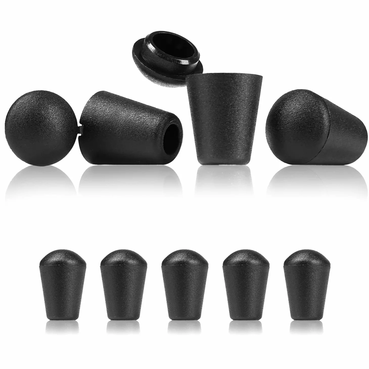 Tapas de cierre para paracord 17 mm x 12 mm negro