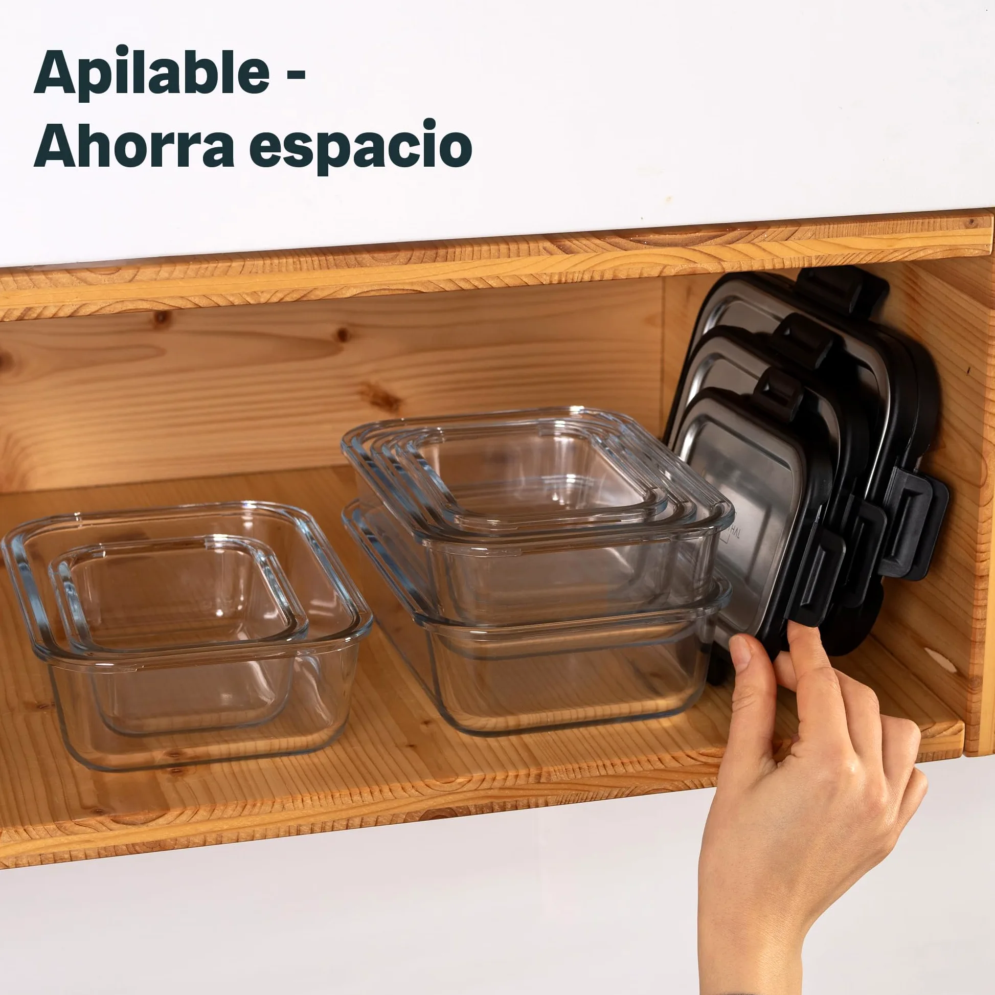 SILBERTHAL Set 3 fiambreras cristal herméticas - 370/640/1040ml microondas | Recipientes de cristal con tapa de Acero inoxidable - 370ml, 640ml y 1040ml - Vidrio DE borosilicato