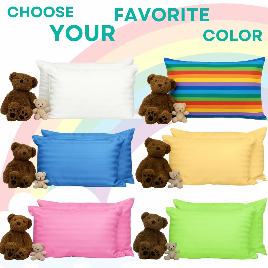 Kinder Fluff Almohada para Niños Pequeños 2X Algodón 300T Hipoalergénica Lavable a Máquina