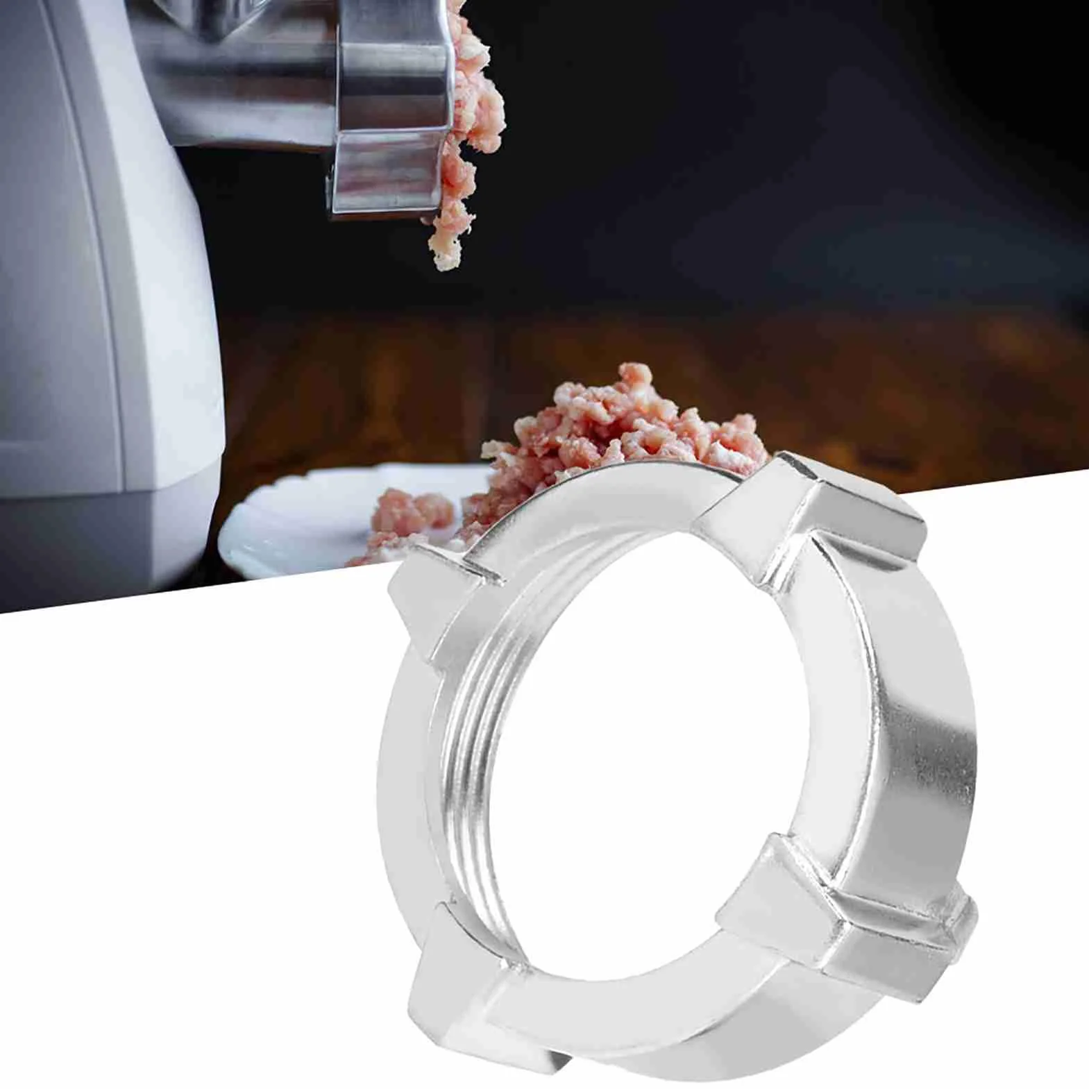 SEAFRONT Tuerca de Repuesto para Picadora de Carne Acero Inoxidable Desmontaje Simple Piezas Accesorio Compatible con la Mayoría de Marcas