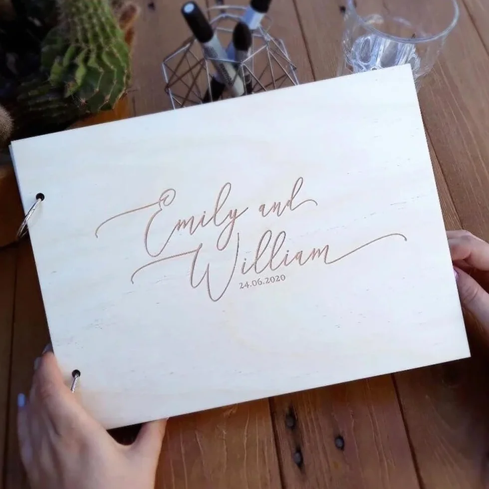 Personalizado Libro De Visitas Para Bodas Con Nombre/Fecha, Bautizos O Fiestas De Cumpleaños Libro De Visitas, Páginas Libro De Firmas Para Boda En Blanco