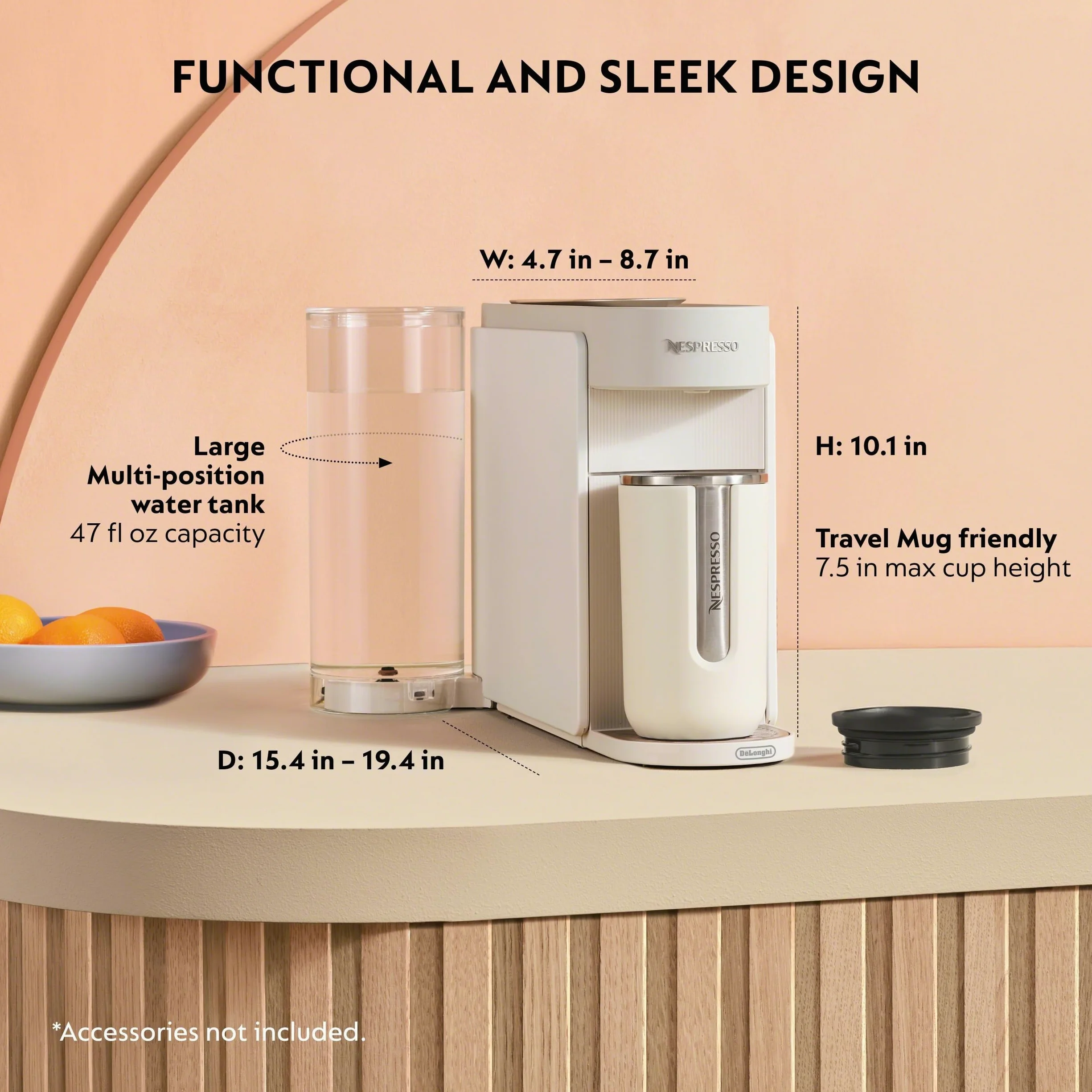 Nespresso DeLonghi Vertuo Up Máquina de café y café espresso Blanco
