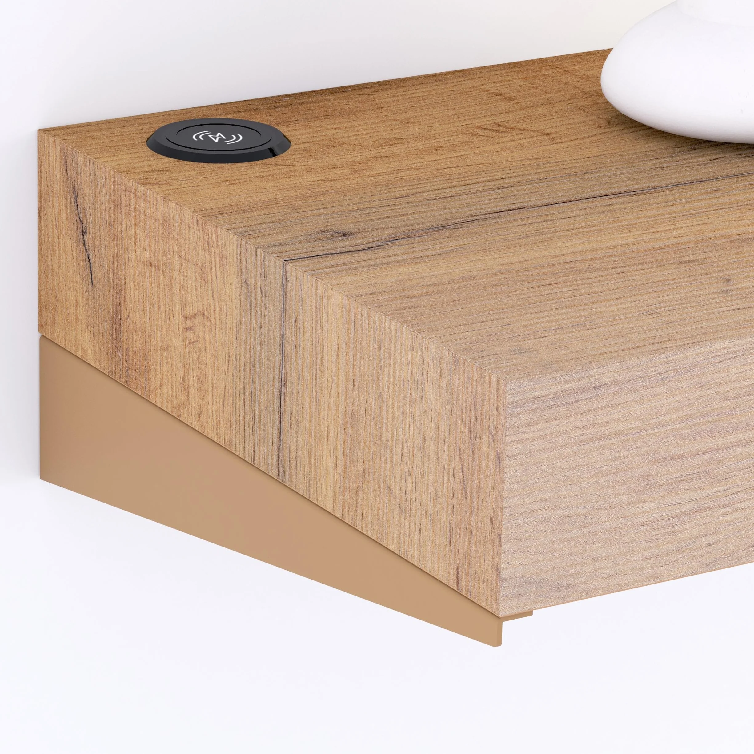 Mobili Fiver, Mueble TV Suspendido Evolution 180x40, Madera Rustica con Cargador inalámbrico, Made In Italy