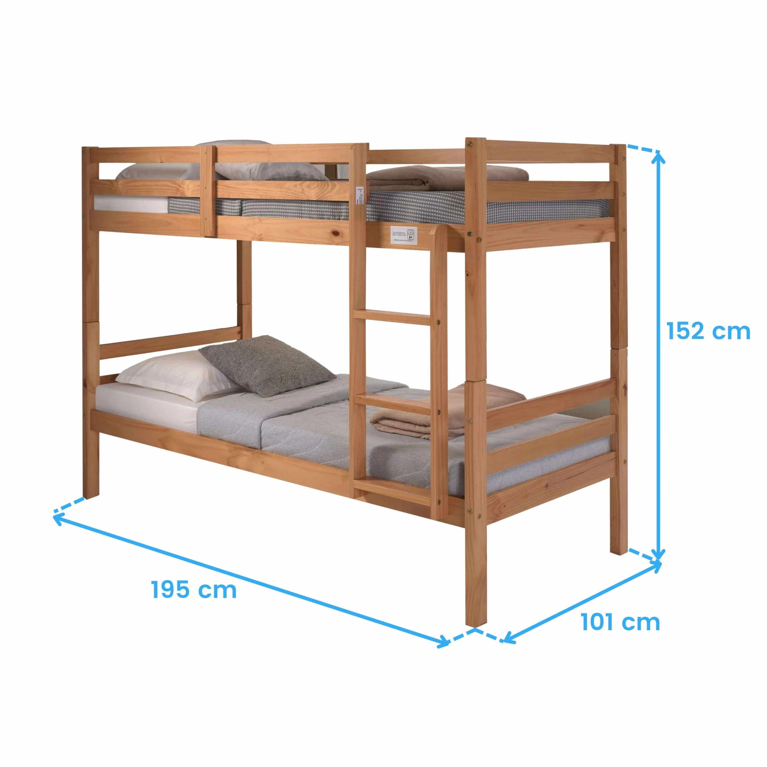 Miroytengo Litera Rabbit de Dormitorio Juvenil Estilo Moderno en Color Miel 90x190 cm Madera 195x152.5x101.2 cm