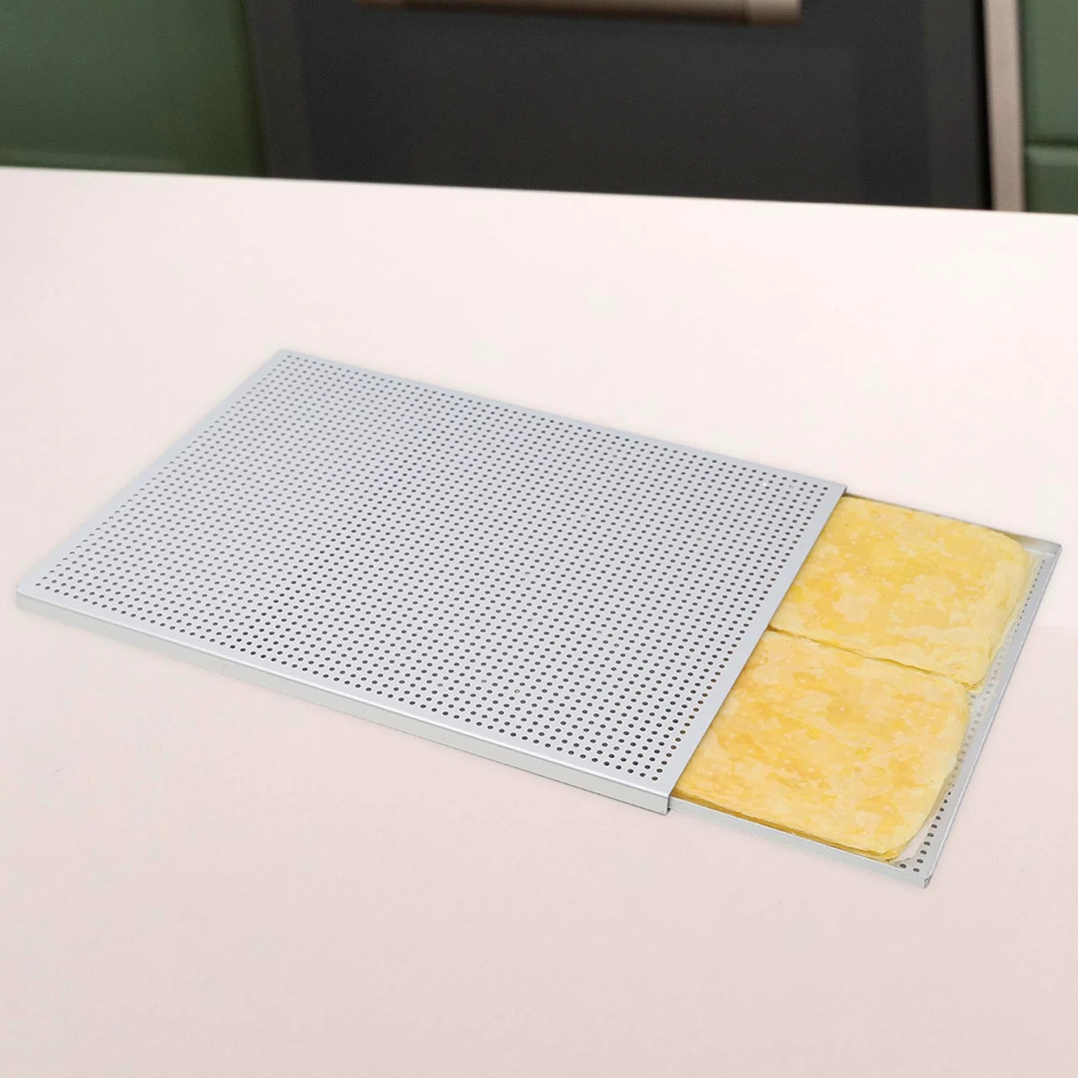 perfk Bandeja para hornear hojaldre, bandeja para hornear, plato perforado, sartén multiusos antiadherente, bandeja para hornear para postre, Espesor 1.5 mm