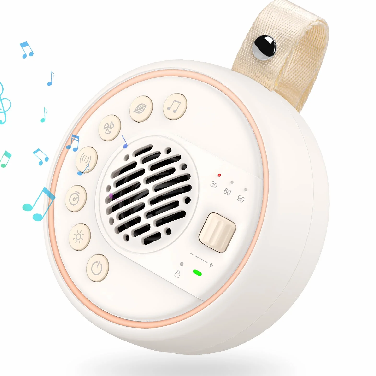 Máquina Ruido Blanco Bebé Portátil 22 Sonidos 60 Volumen 3 Temporizador 2000mAh