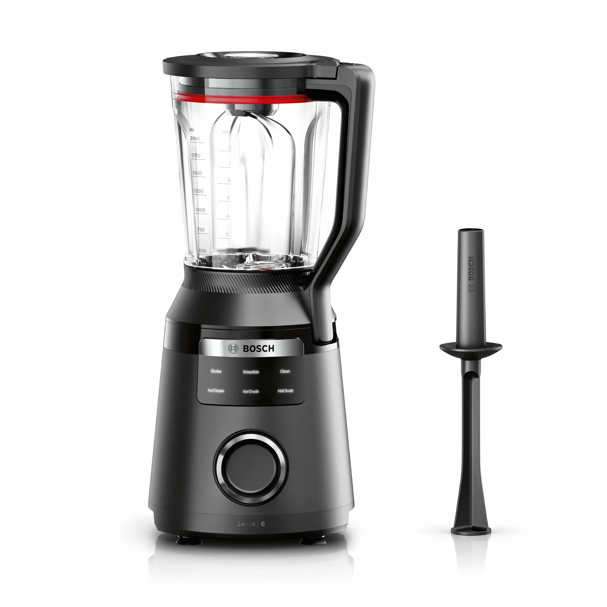 Bosch - Batidora de vaso VitaPower Serie 6, motor de 1800 vatios, velocidad del motor de hasta 45.000 rpm, 6 programas automáticos, jarra batidora Tritan, negro, MMB6652B