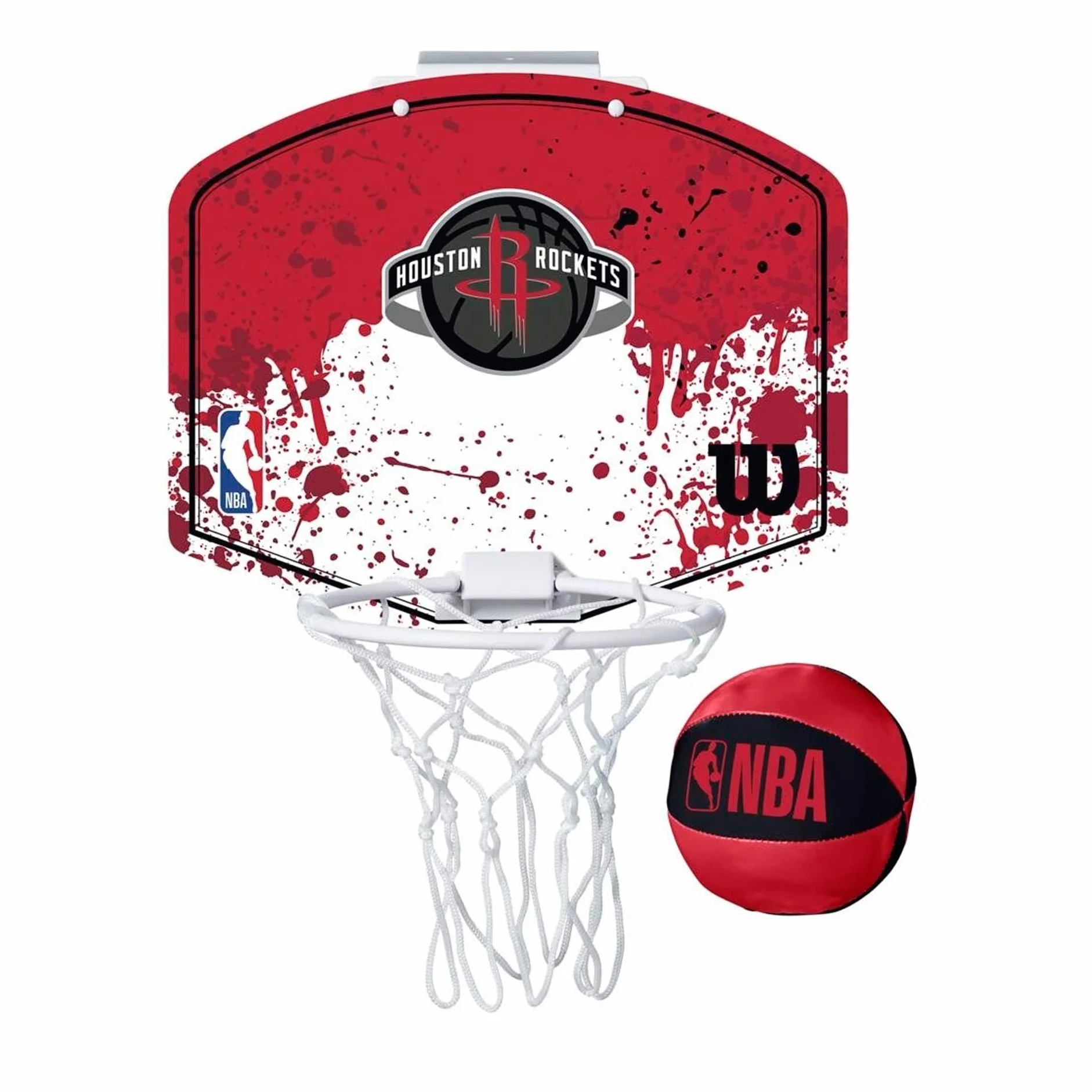 Wilson NBA Team Mini Hoop Houston Rockets, Mini Canasta de Baloncesto, Plástico