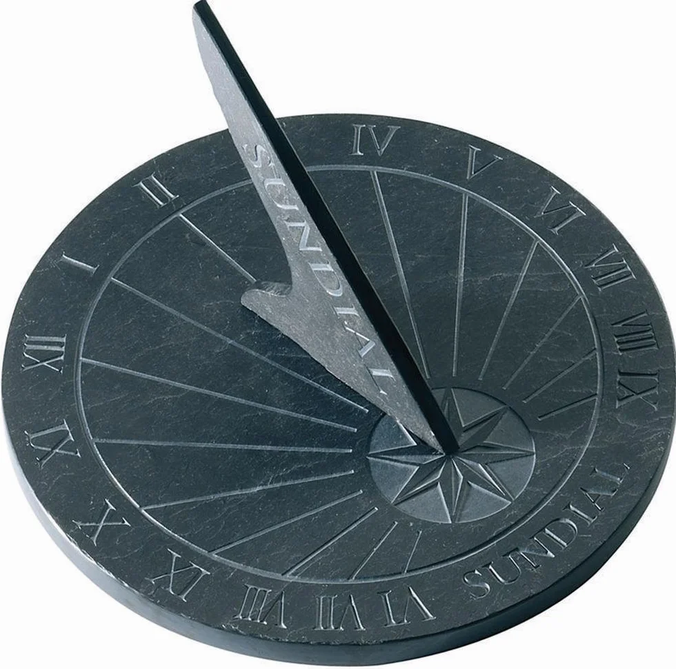 Esschert LS002 reloj de sol, 25 x 25 x 1,6 cm, 1.90 Kg, material pizarra, color gris