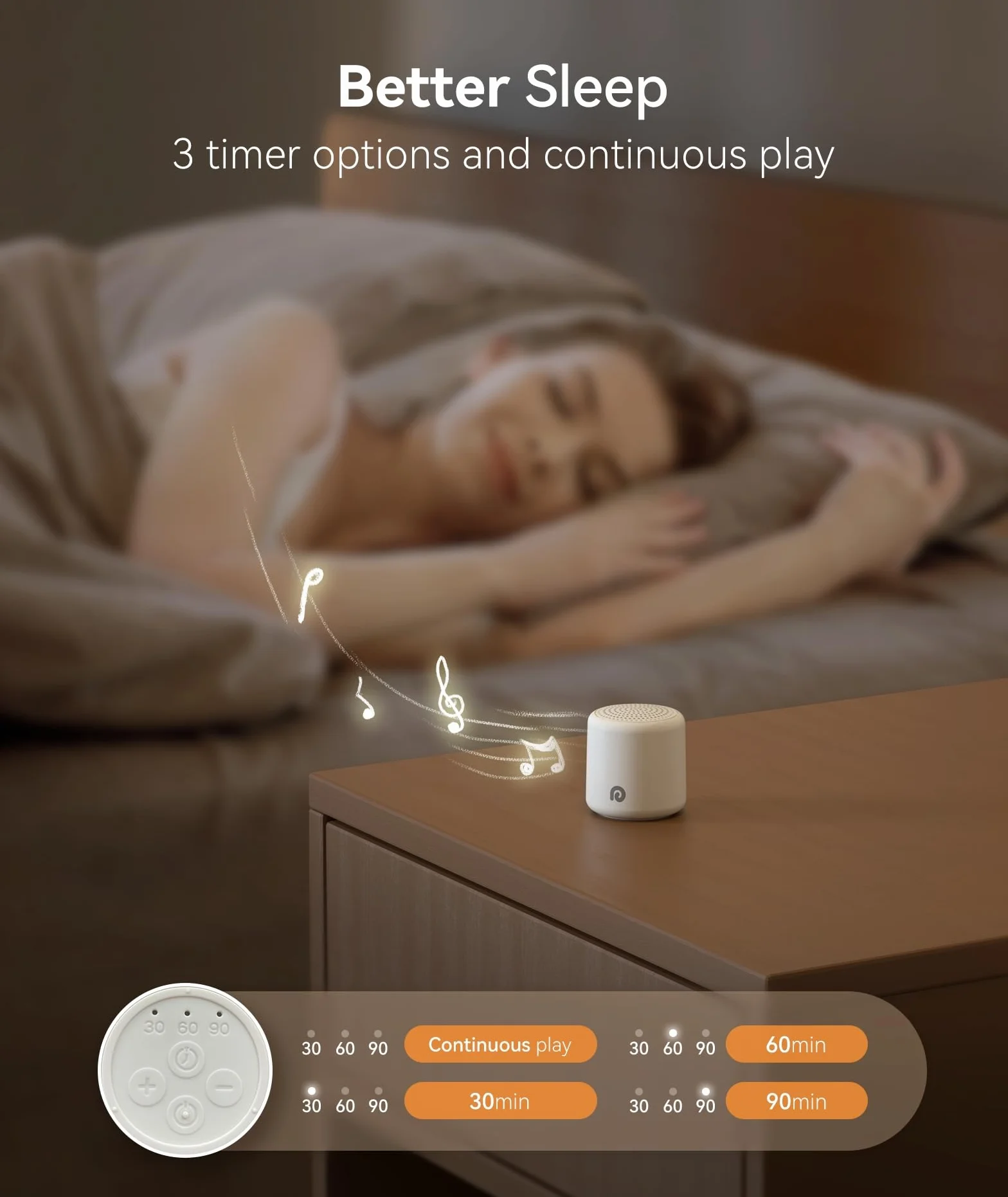 Dreamegg Pocket Sleep 1 Mini Máquina Ruido Blanco Portátil Recargable 16 Sonidos