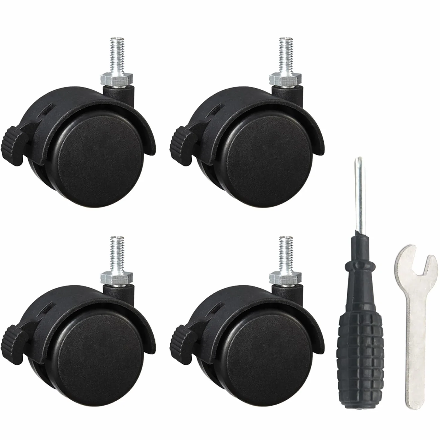 Ruedas Para Muebles Con Freno Giratorias Trabajo Pesado 4 Piezas 1 Llave 1 Destornillador