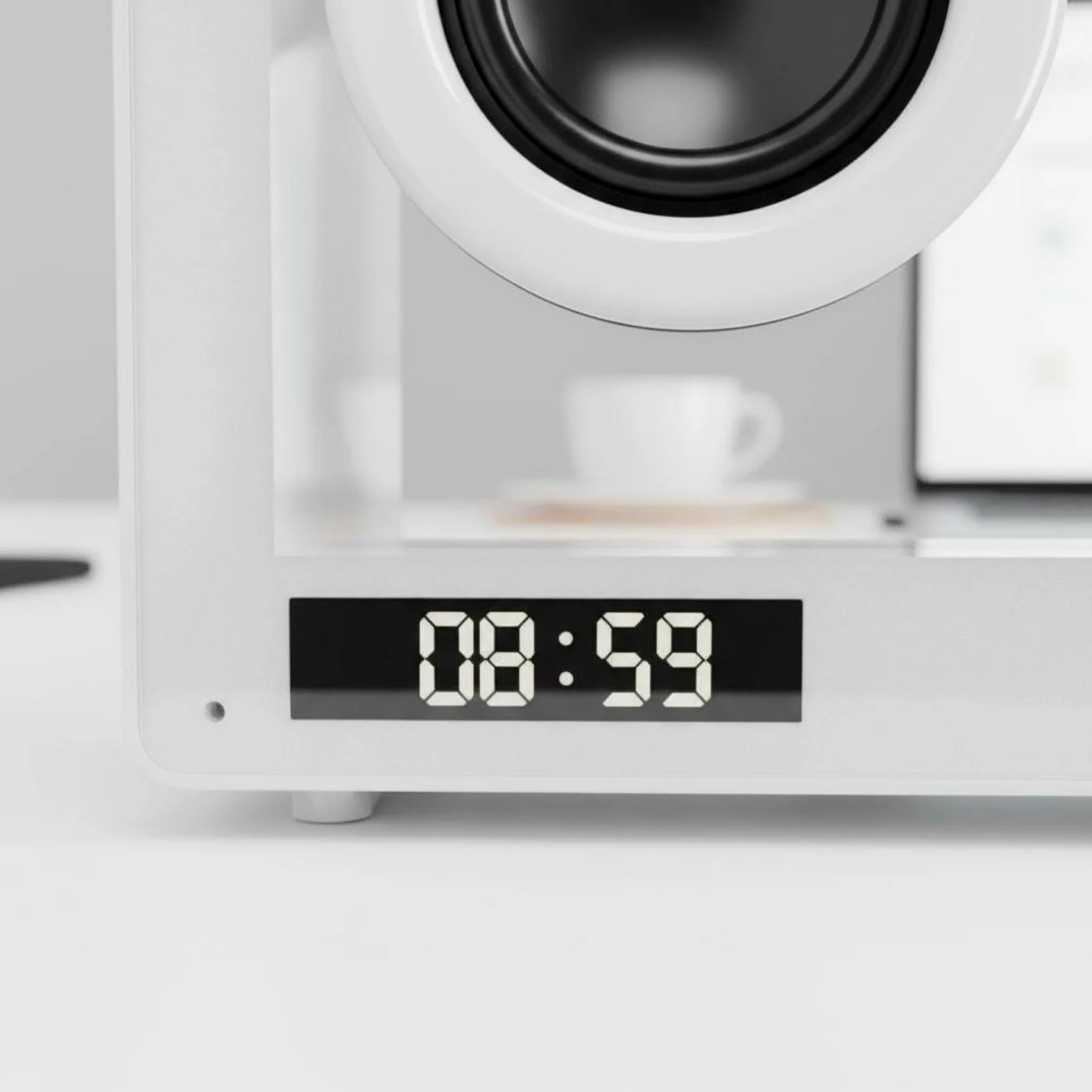 Reloj Despertador Digital Altavoz Reloj con Bluetooth 5.1 de Bajo Consumo Reloj Luz Ambiental Cálida Soporte Tarjeta TF y Batería Incorporada Carcasa, Negro