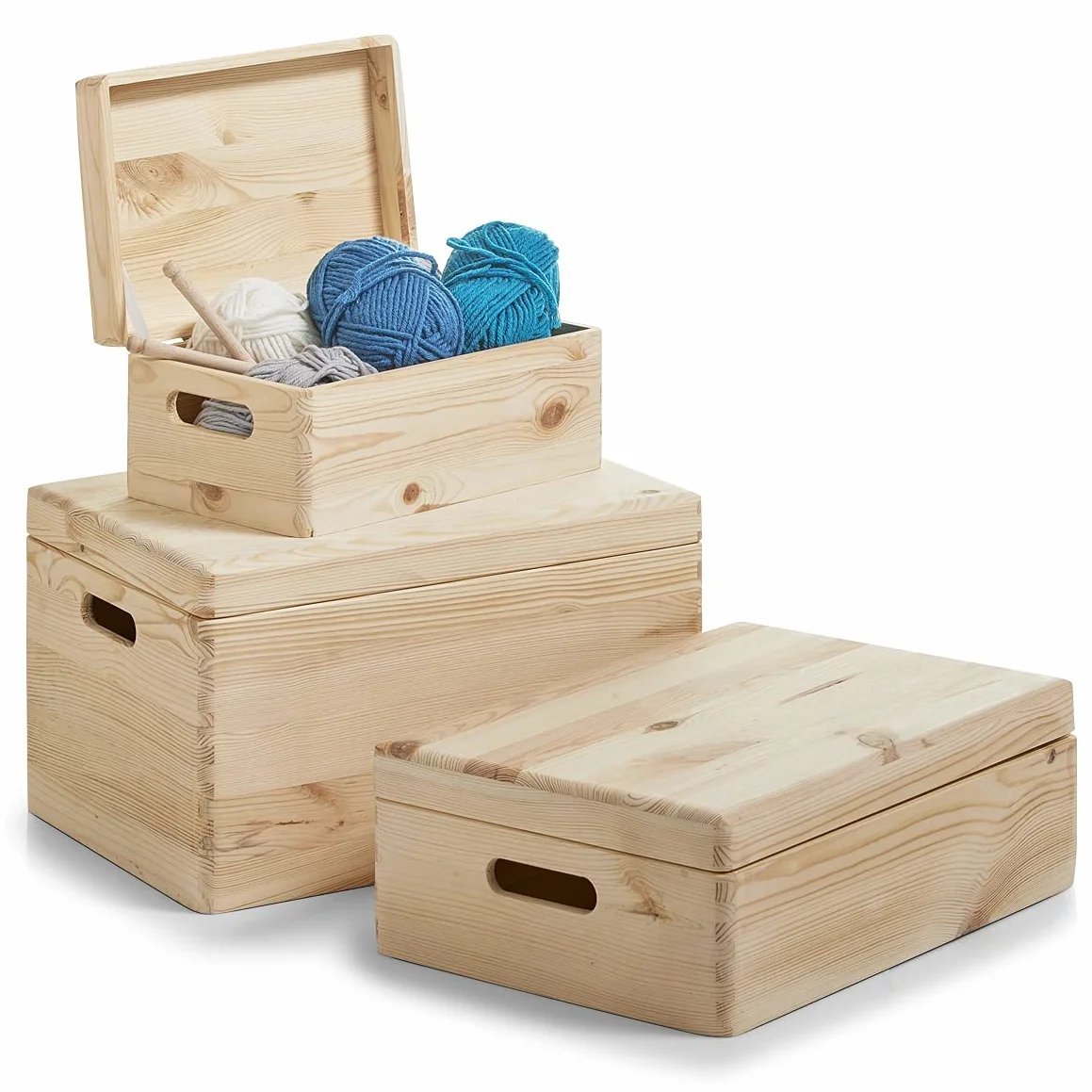 Zeller 13151 Caja Multiusos con Tapa, Madera, Marrón, 40x30x14 cm