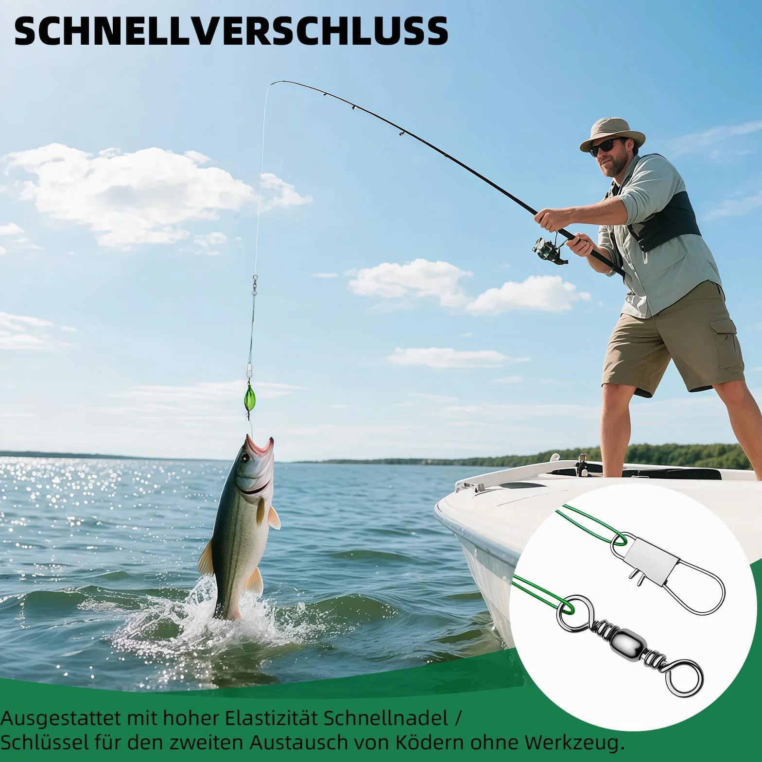 Juego de 100 anzuelos de acero inoxidable para pesca spinning, 5 tamaños, resistente a la rotura, accesorios de pesca