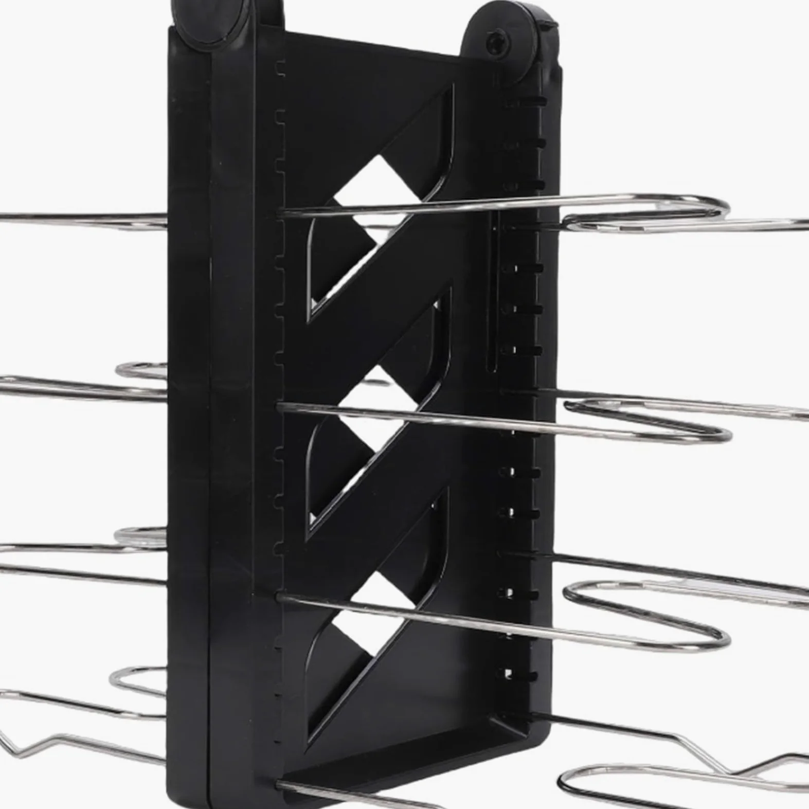 banapoy Organizador de Ollas y Sartenes Debajo del Gabinete, Estante Plegable para Almacenamiento de Ollas y Sartenes con 8 Divisores Ajustables de Acero Inoxidable, Estante para Tapas de para (BLACK)