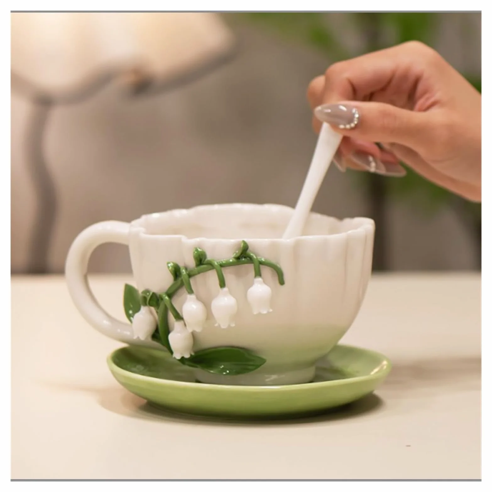 Tazas Y Jarras De Café Taza De Café Con Estampado De Flores En Relieve De Cerámica, Taza De Desayuno Para Té Cacao Y Leche