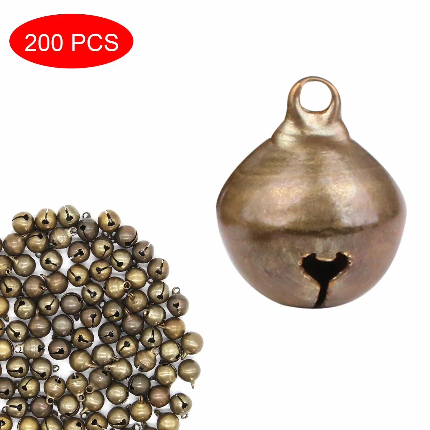 Pequeñas Cascabeles, 200 Piezas 12mm Mini Campanas, Cascabeles De Bronce Antiguo, Campanas De Metal para Manualidades, para Joyas, Manualidades, DIY Creativos, Decoración De Fiestas