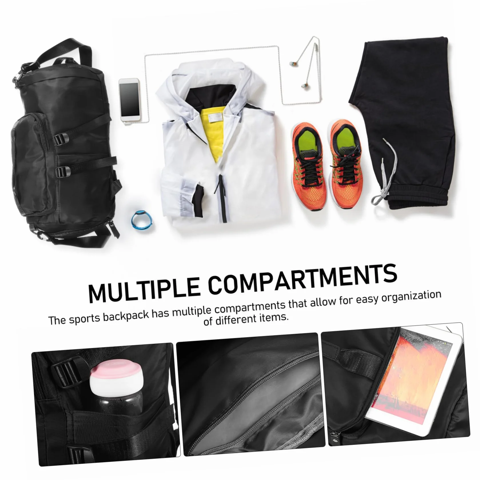 TOYANDONA Mochila de Gimnasio Deportiva Multifuncional con Múltiples Compartimentos Tela Resistente Gran Capacidad