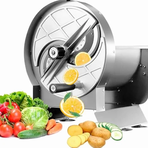 Cortador comercial de verduras de acero inoxidable, 0-12 mm de grosor ajustable, máquina cortadora de alimentos para patatas, pepinos, limones, tomates