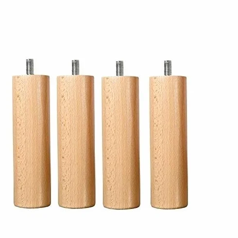 Juego de 4 patas de madera (20 cm), color barniz natural