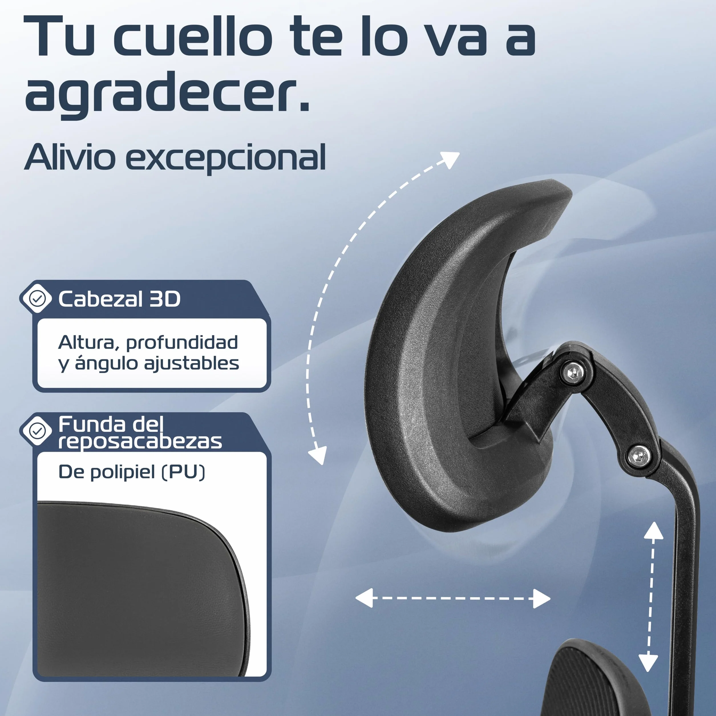 CLOUVOU SmartSeat Silla ergonómica de escitório [GANADORA DE PUREBAS] Silla de Oficina para Gamers Ajustable al 100%, giratoria, cómoda y Resistente hasta 150 kg | Ideal para Trabajo y Estudio