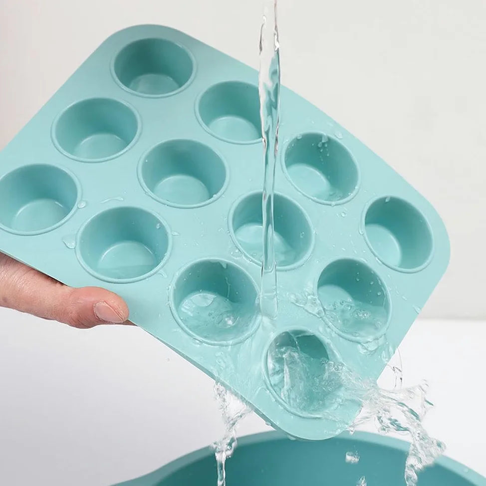 NYSDM - Juego de 30 Utensilios antiadherentes de Silicona para Hornear, Incluye Molde para Hornear, Molde para Pasteles, Molde para donas, Molde para Muffins y 24 moldes de Silicona para Cupcakes
