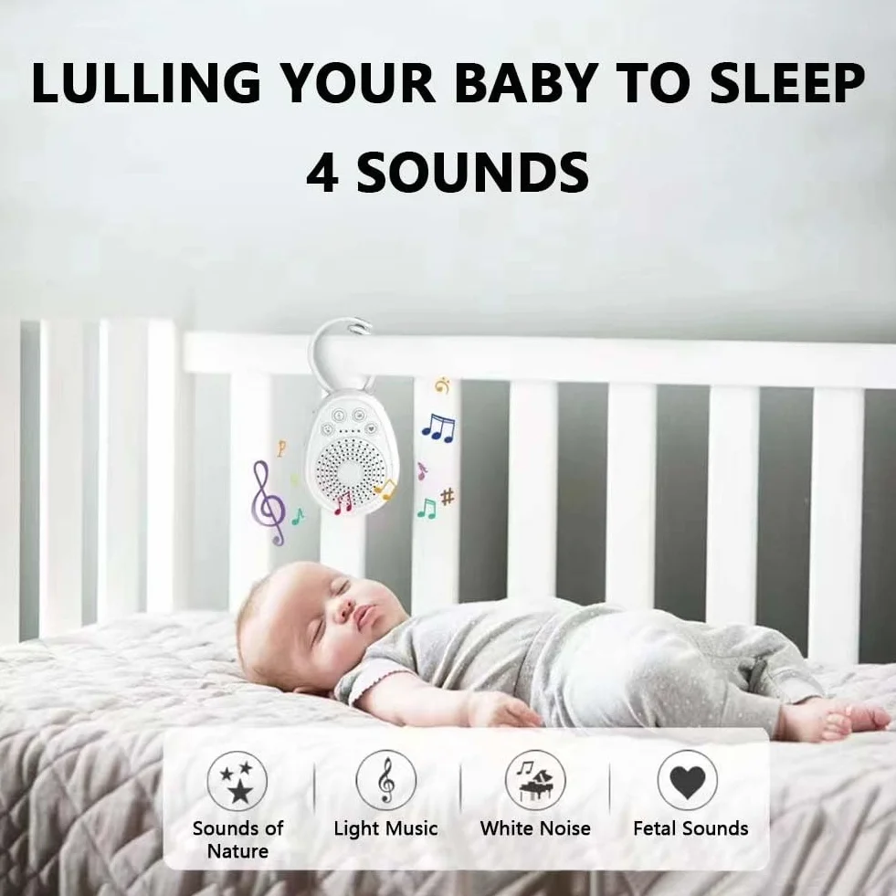 Máquina de Ruido Blanco Portátil Recargable 20 Sonidos Relajantes 1000mAh Temporizador para Dormir