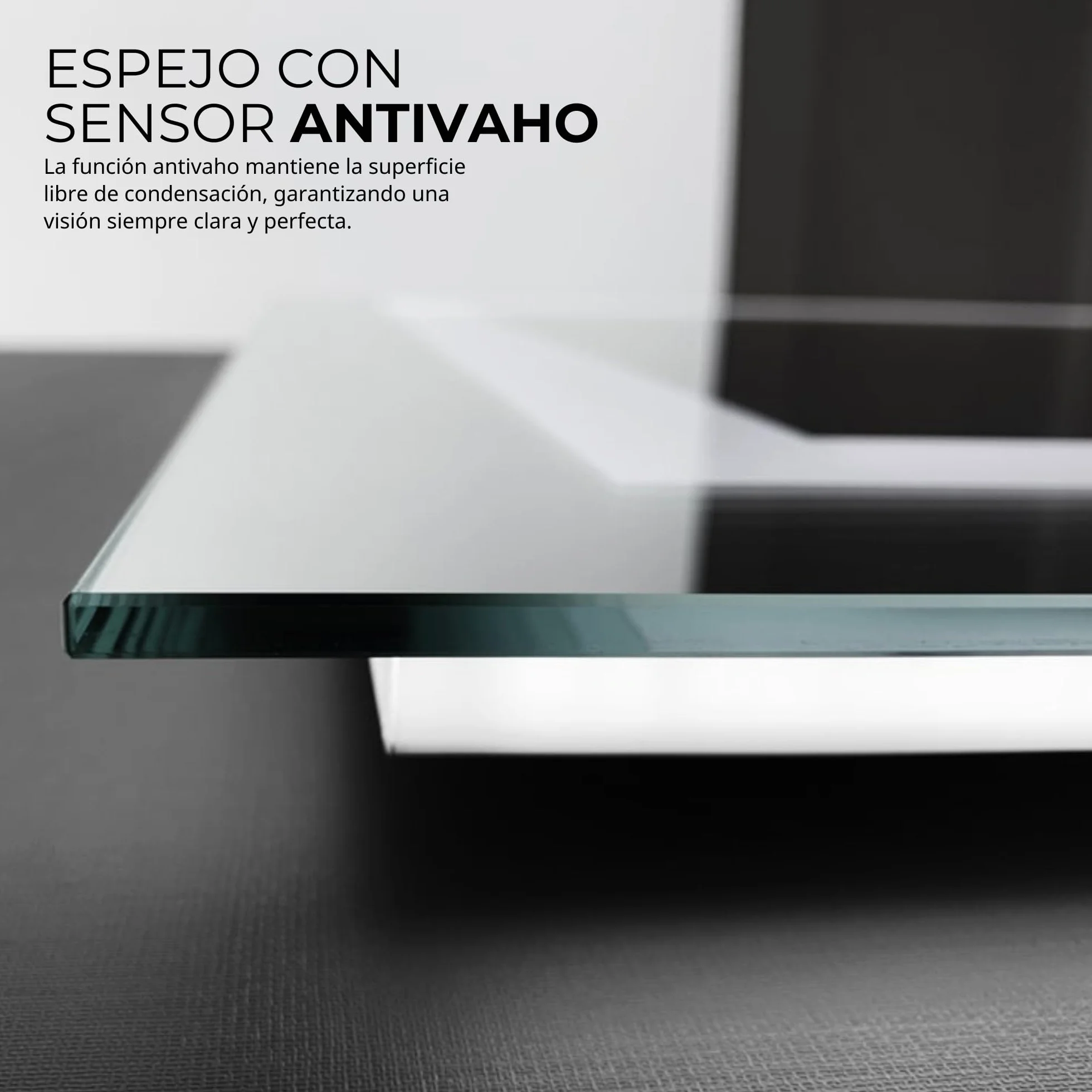 NOLUXA LEDIMEX - Espejo Retroiluminado 90x80cm con Luz LED y Antivaho para Baño | Espejo Inteligente Rectangular con Luz Frontal Fría 6500k y Sensor ON/Off | Serie Holanda