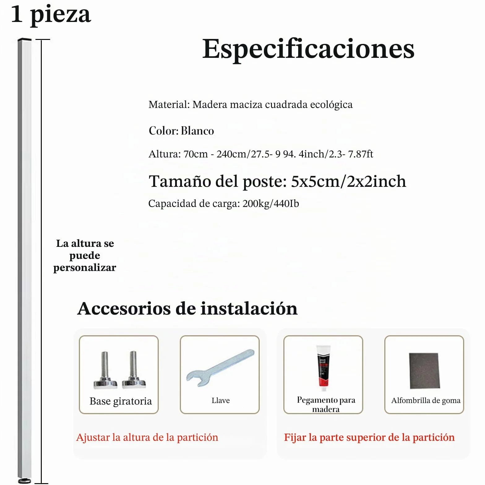 Separador de Ambientes Particiones de postes de pared de piso a techo, divisores de habitación paneles columna de madera blanca, decor entrada de separación de listones, Separador de Ambientes Moderno