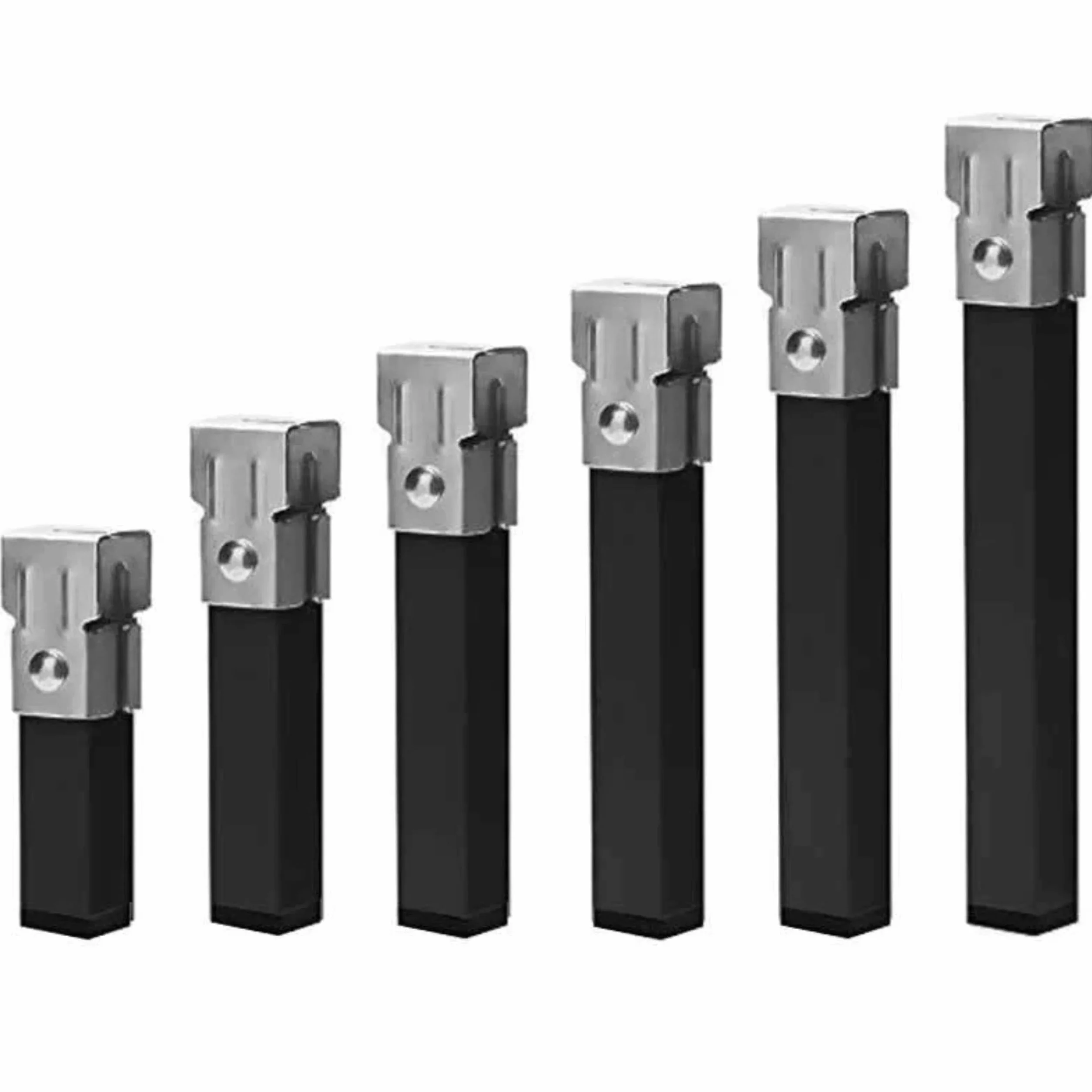 Miroytengo Juego de 6 Patas Cuadradas 30 cm Metálicas con Abrazadera para Somier Tubo 30x30 mm
