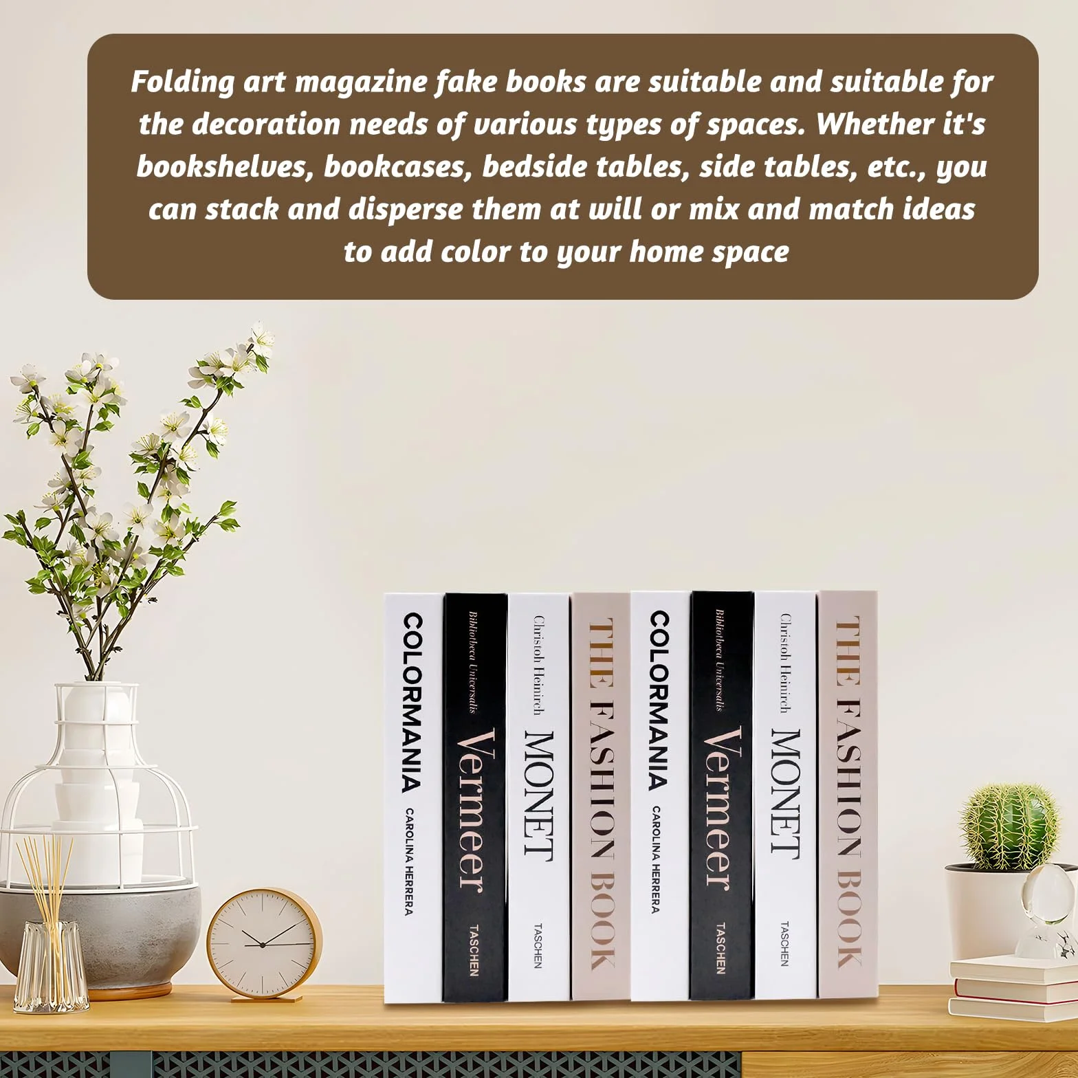 Zatixbu 4 Piezas Libros Falsos Decorativos, Moda Libros de Imitación Plegables Fácil de Montar, Libros Artísticos Modernos para Decoración de Hogar Estantería y Mesa de Centro