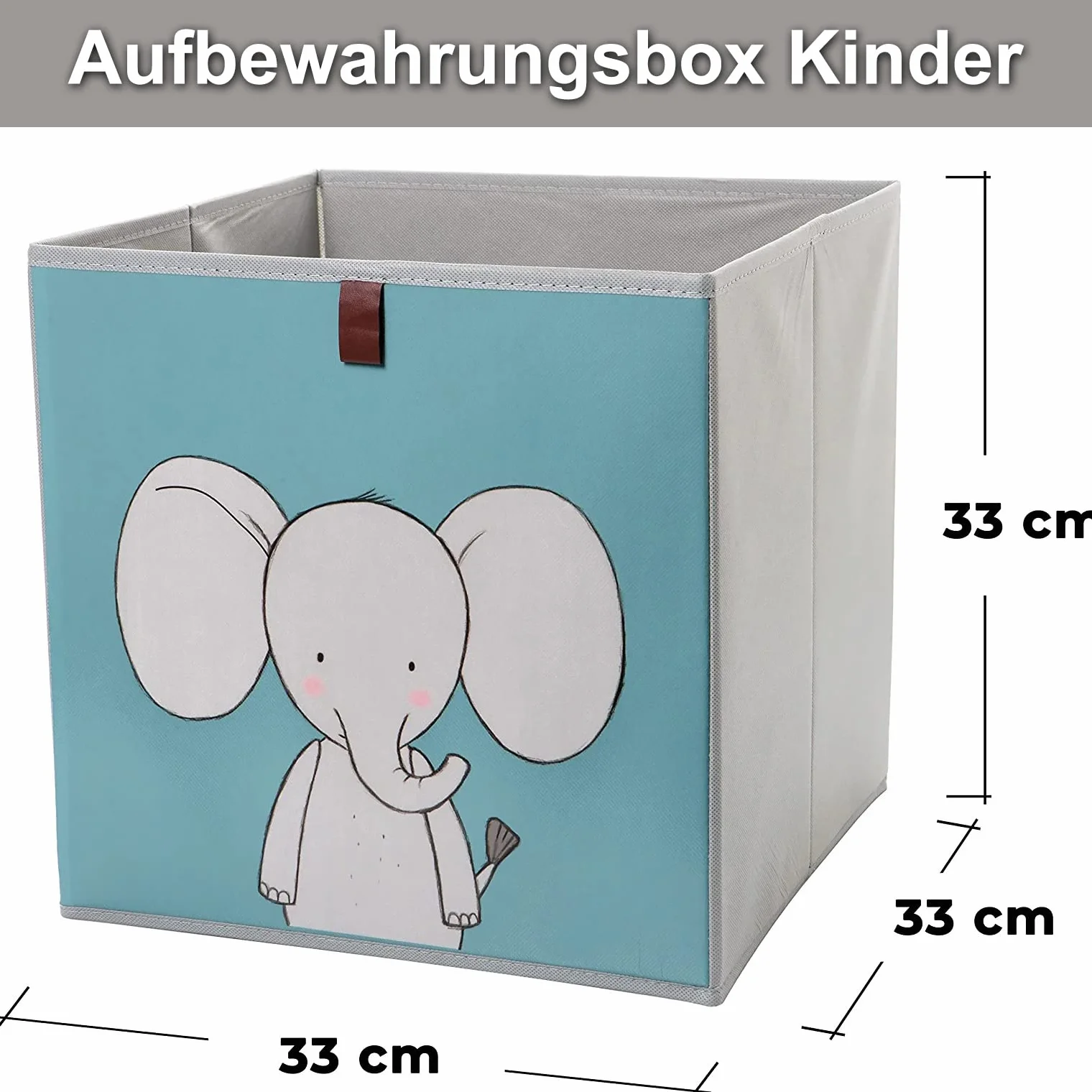 2friends Kallax Boxen, Juego de 3 cajas de almacenamiento para estante, 33x33x33 cm, azul, lavable