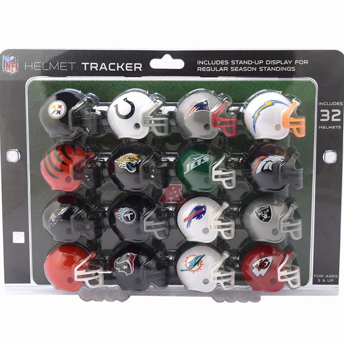 Riddell Juego 32 Piezas Rastreadores Casco NFL, Cascos Tamaño Gumball, Logotipos Actuales NFL 2024