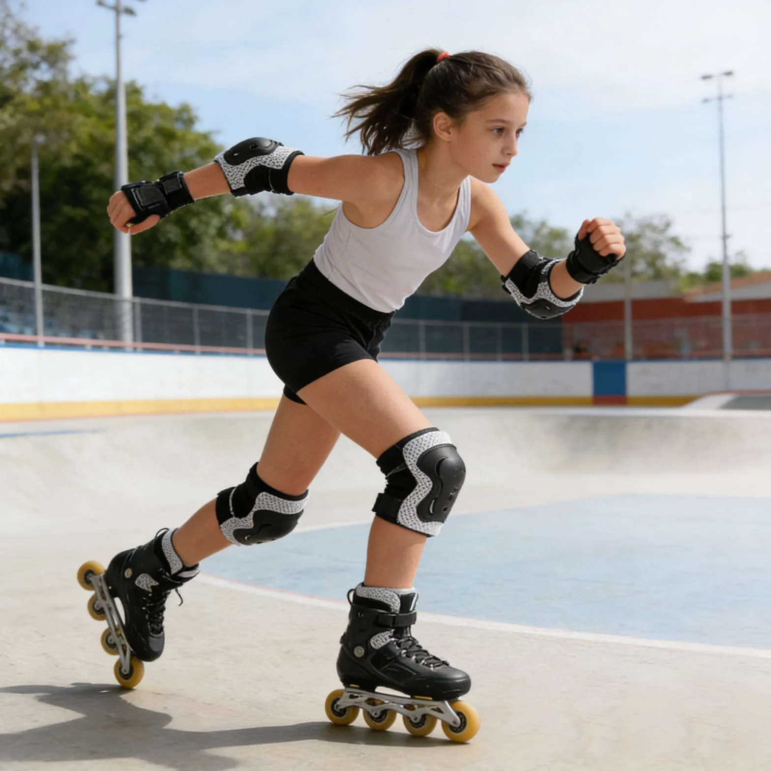 Conjunto Protección Patines, Rodilleras, Coderas, Muñequeras para Patinaje